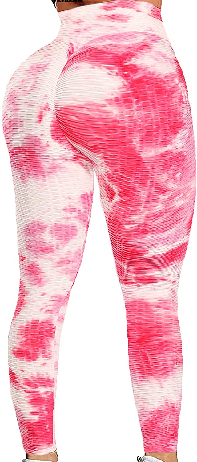 Ombre Pink to White Leggings, Tie Dye Leggings, High Waisted Workout  Leggings, Gradient Leggings for Women, Butter Soft Yoga Pants Tights 