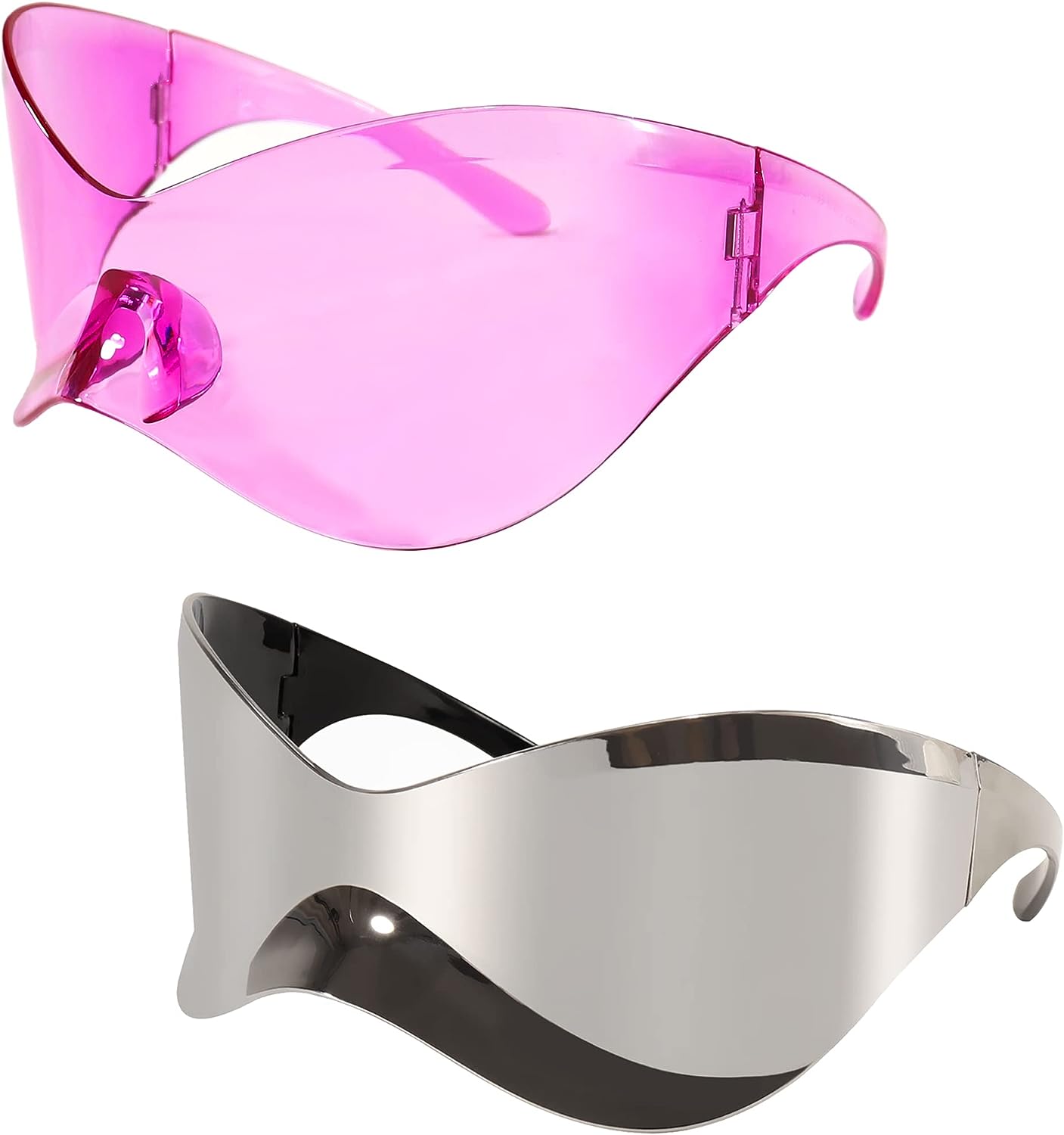 MS.ING Oversized Futuristic Sunglasses Fashion Alien Shield Wrap