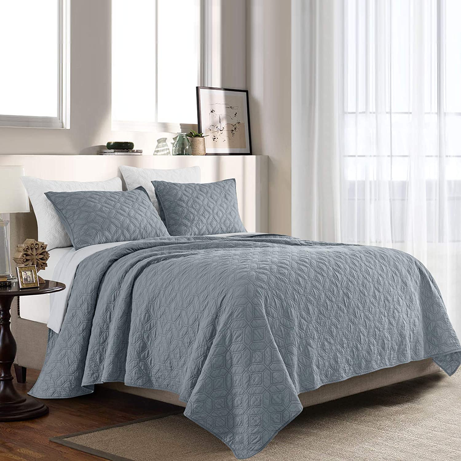 Ultra Soft Garmen Details about   SHALALA NEW YORK Cotton Voile Quilt Set with 2 Quilted Shams 