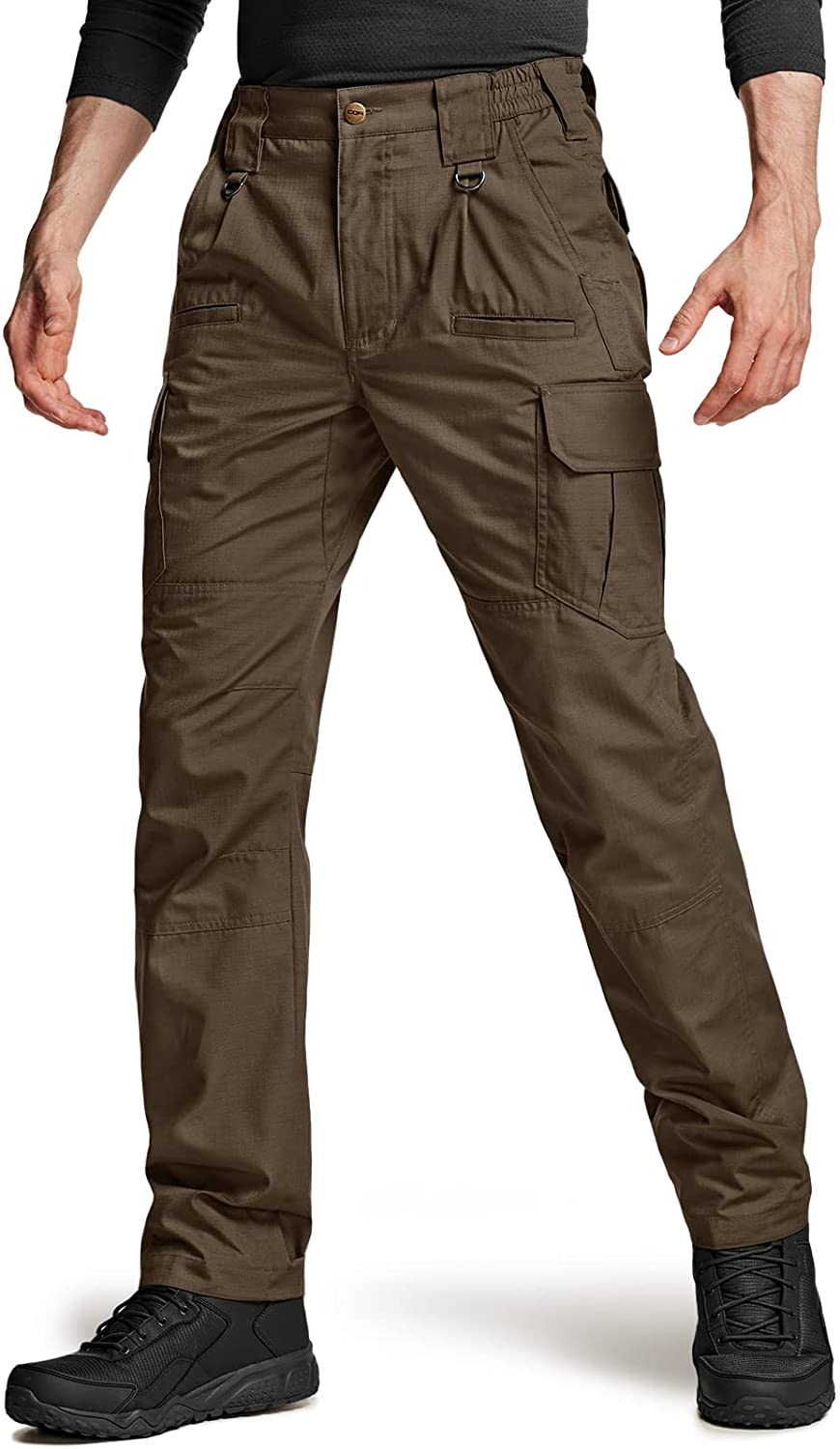 Lightweight EDC Outdoor Hiking Work Pants CQR Men's Flex Stretch Tactical Pants Water Repellent Ripstop Cargo Pants 