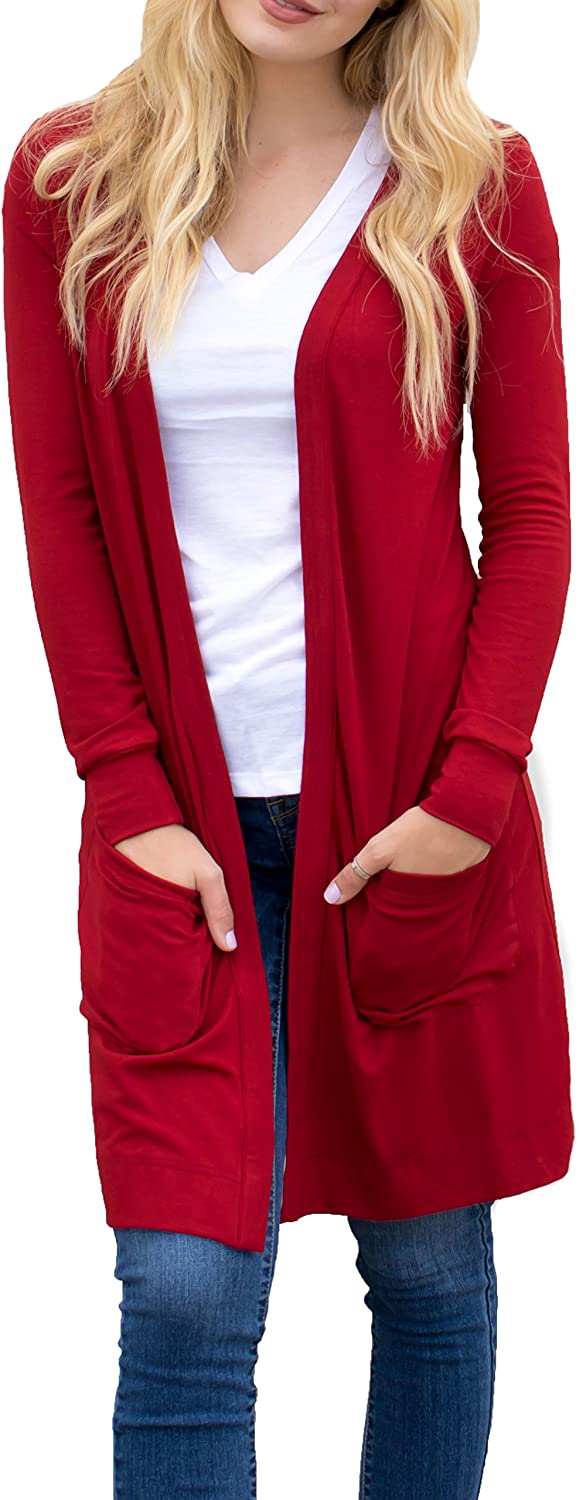Tickled Teal Women's Soft Long Sleeve Pocket Cardigan | eBay