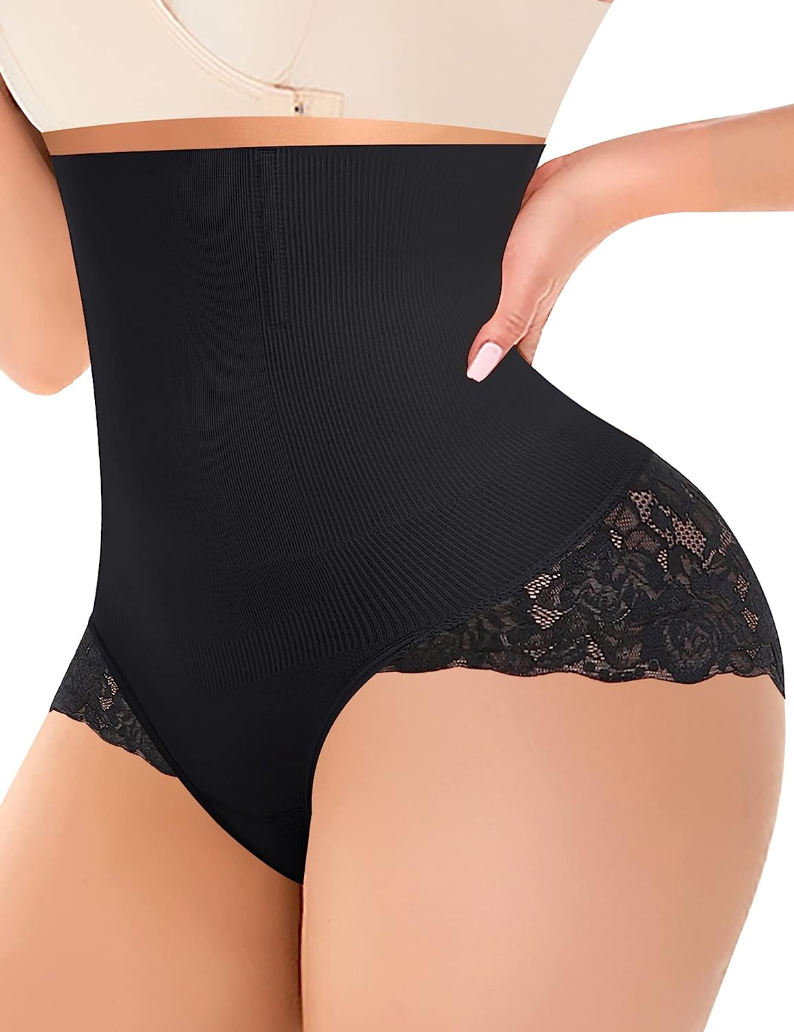 DERCA Tummy Control Shapewear Underwear for Women High Waisted Lace Shaping  Pant
