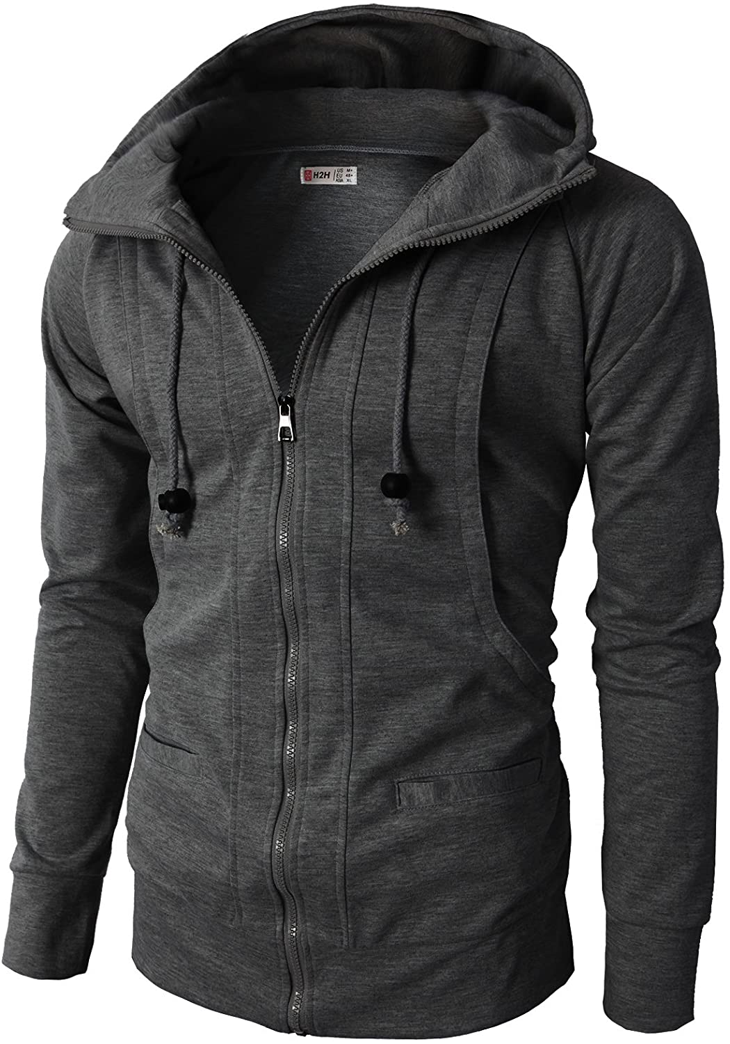 H2H Mens Casual Slim Fit Hoodie Zip-Up Long Sleeve Active Jackets | eBay