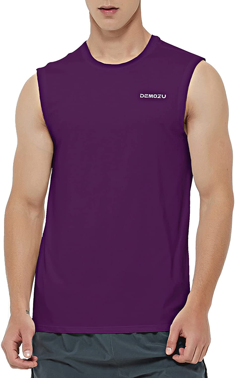 DEMOZU Men's Sleeveless Workout Shirt Swim Beach Tank Top Quick Dry Running Athletic Gym Muscle Tank Big and Tall 