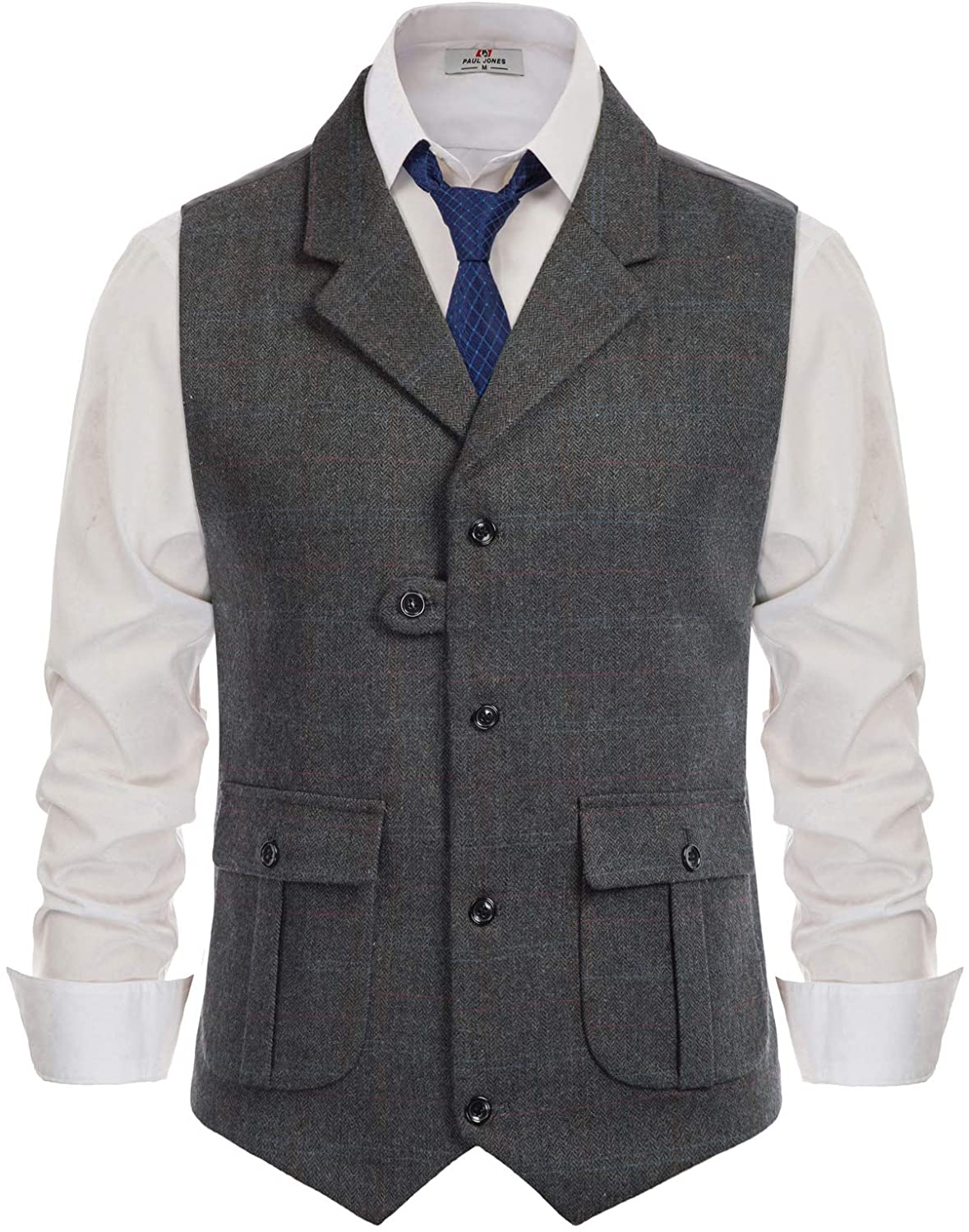 PJ PAUL JONES Men's British Tweed Suit Blazer Premium Wool Blend  Herringbone Wedding Coffee S : : Clothing, Shoes & Accessories