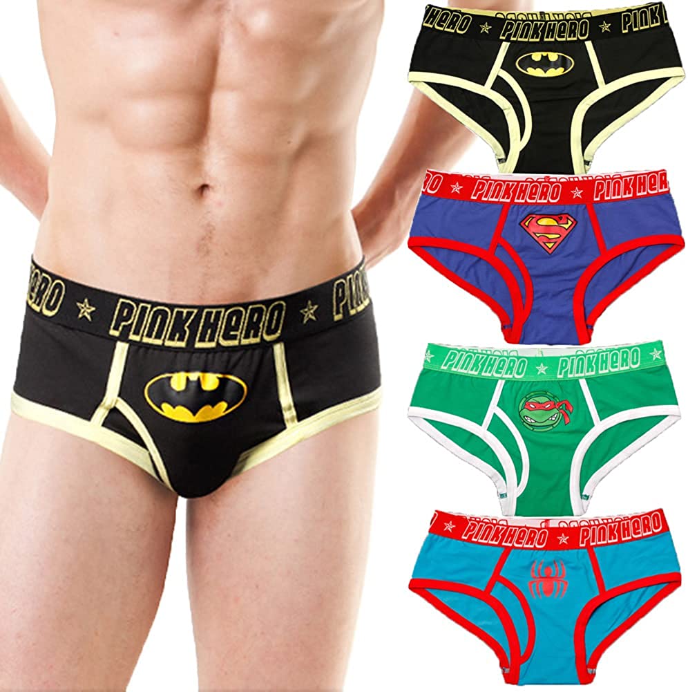 Men's Briefs Superhero Panties Marvel Cartoon Print Batman Boxer Briefs for  Men | eBay