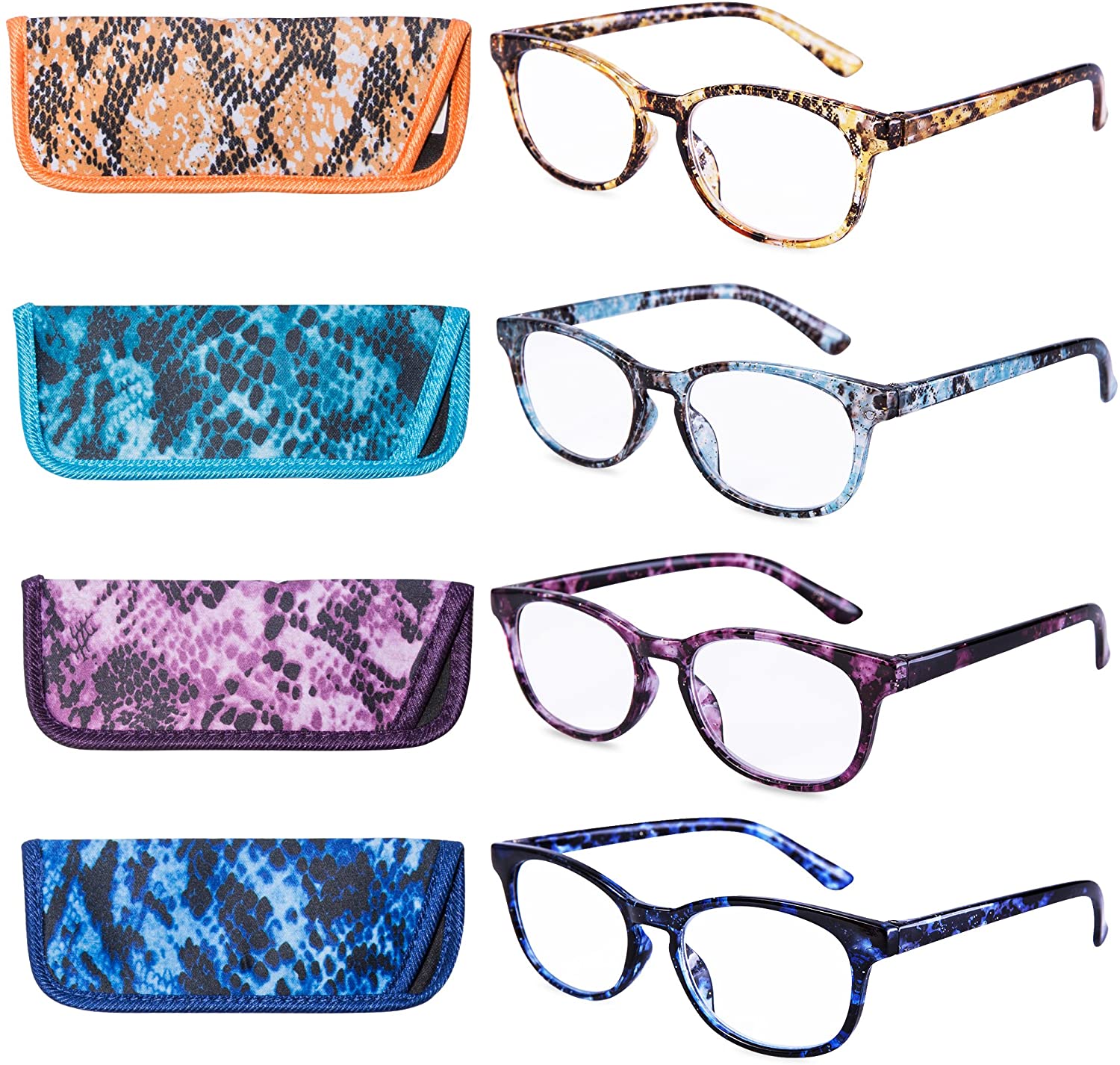 EYEGUARD Reading Glasses 4 Pack Quality Fashion colorful Readers for women