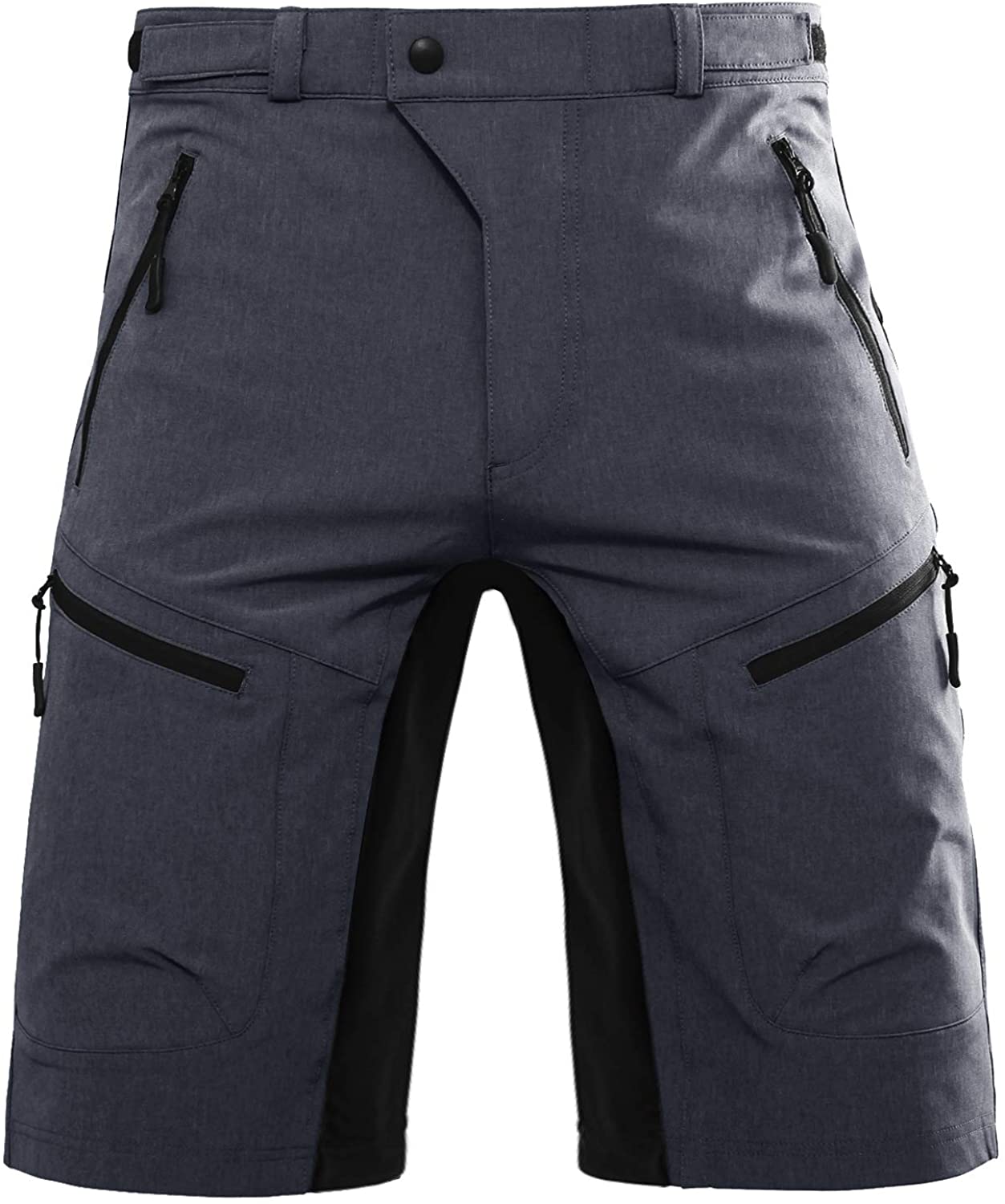 Hiauspor Mens Mountain Bike Shorts Stretch MTB Shorts Quick Dry with Zipper Pockets