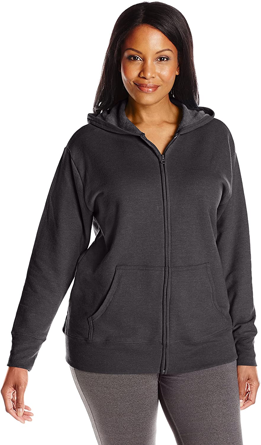 JUST MY SIZE Womens Plus Size Active Full-Zip Mock Neck Jacket 
