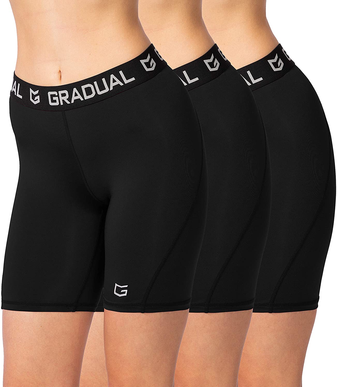 G Gradual Women's Spandex Compression Volleyball Shorts 3 /7 Workout Pro Shorts for Women