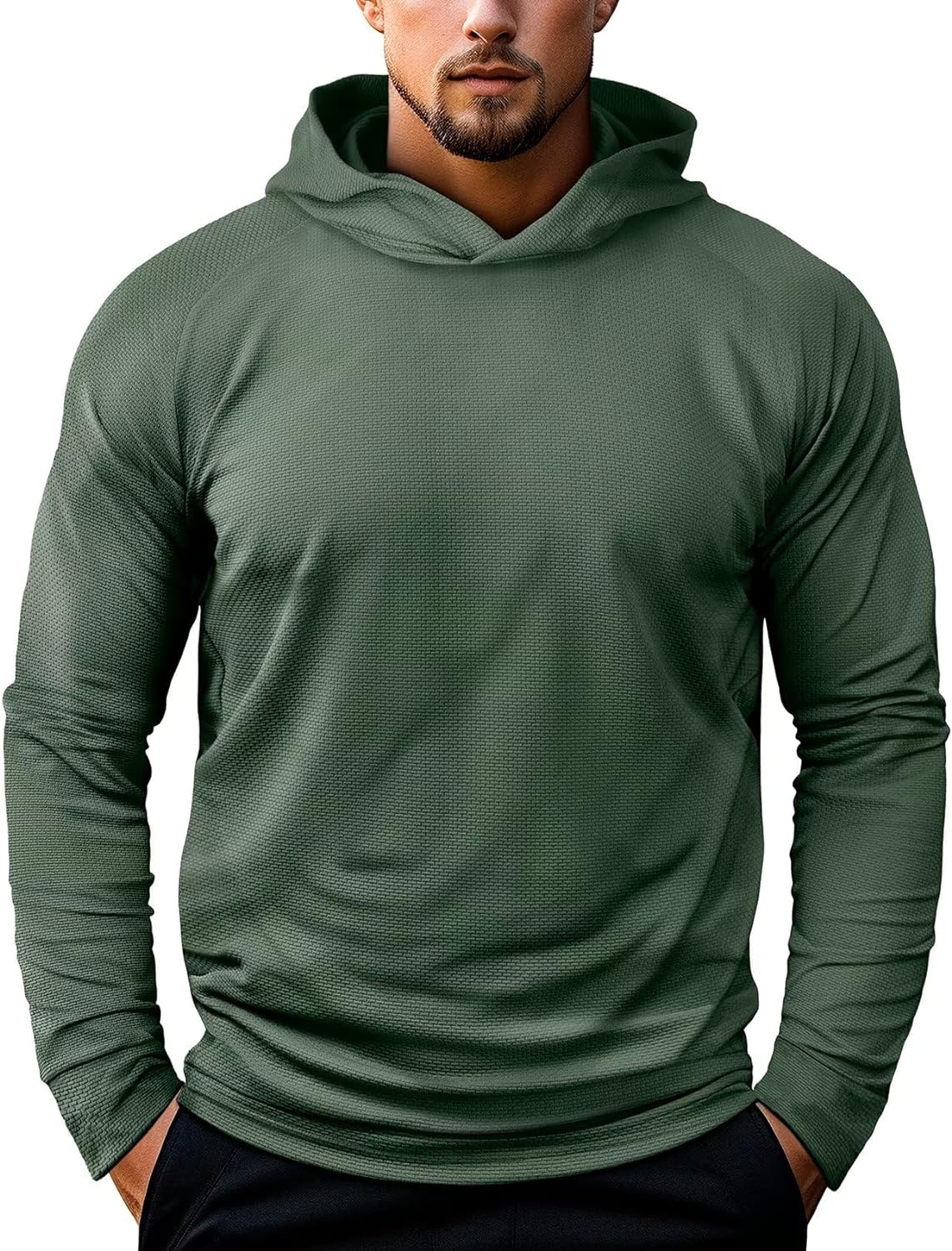 Zengjo Mens Pullover Hoodie Athletic Lightweight Hooded Workout Sweatshirt  Moist