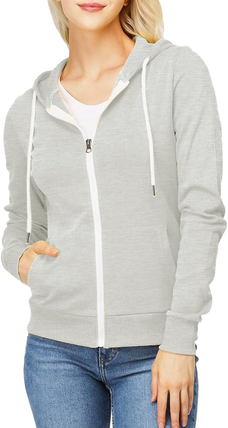 H2H Women's Slim Fit Zip Up & Pullover Hoodie Lightweight Long Sleeve  Kangaroo Pocket Basic Casual Sweatshirt