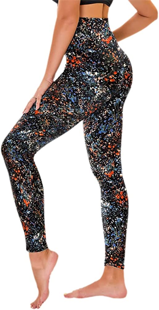  TNNZEET High Waisted Pattern Leggings for Women - Tummy Control  Printed Pants for Workout Yoga Black : Clothing, Shoes & Jewelry