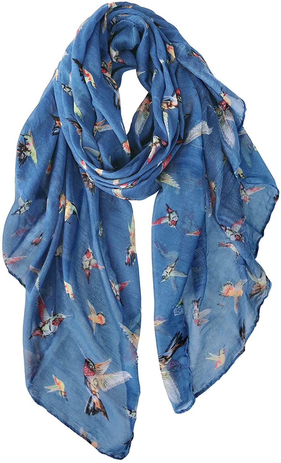GERINLY Scarfs for Women Lightweight Floral Birds Print Cotton Scarves and  Wraps for Spring Shawl