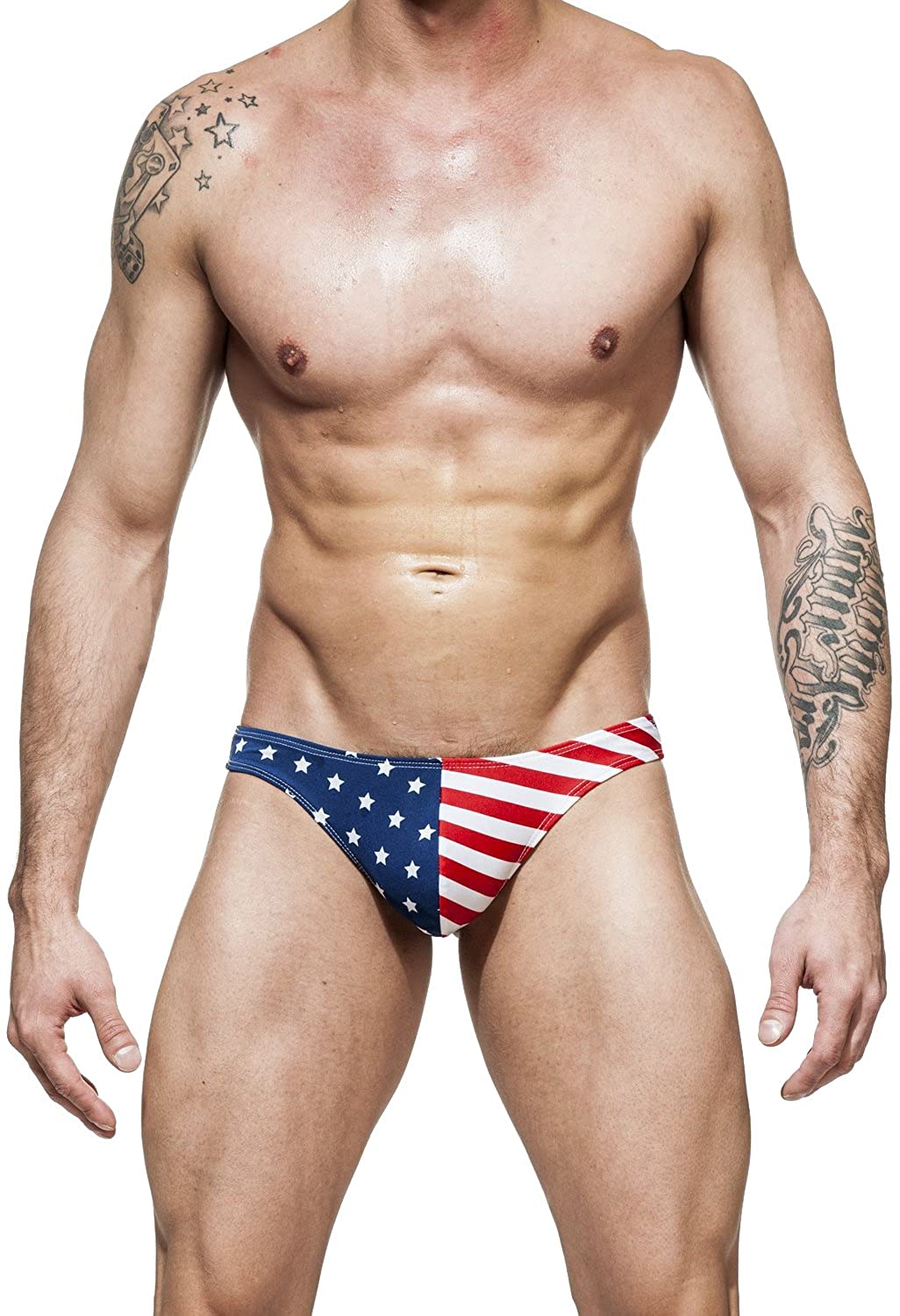Gary Majdell Sport Mens USA American Flag Freedom Thong Swimsuit 