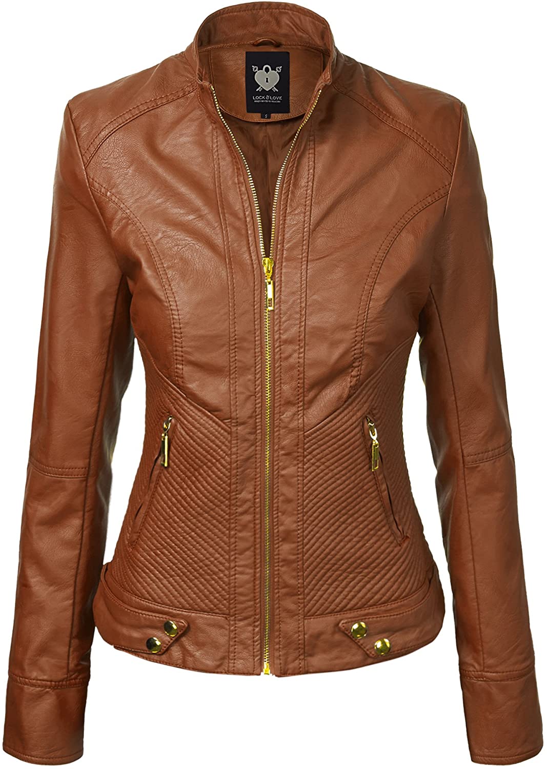 Lock And Love Womens Removable Hooded Faux Leather Jacket Moto Biker Coat Ebay 