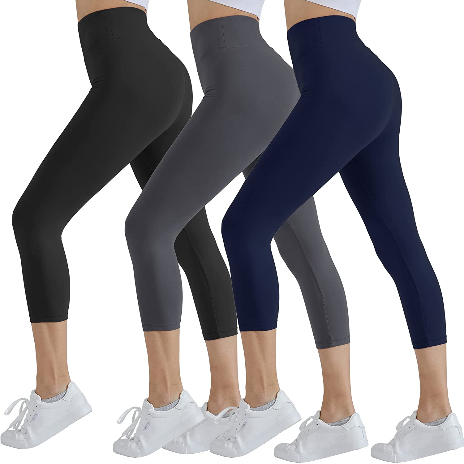 VALANDY High Waisted Leggings for Women Stretch Tummy Control Workout  Running Yoga Pants Reg&Plus Size, 3 Packs-black/Burgundy/Khaki, Small-Medium  : : Clothing, Shoes & Accessories