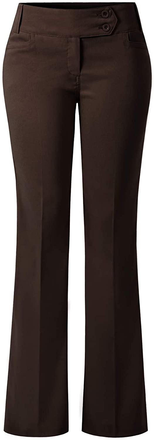 Made by Olivia Women's Relaxed Boot-Cut Office Pants Trousers Slacks