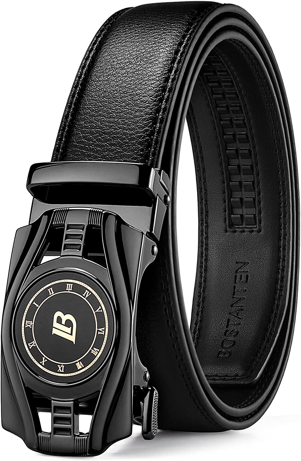 BOSTANTEN Mens Belt Leather Ratchet Dress Belt with Sliding Adjustable  Buckle, T