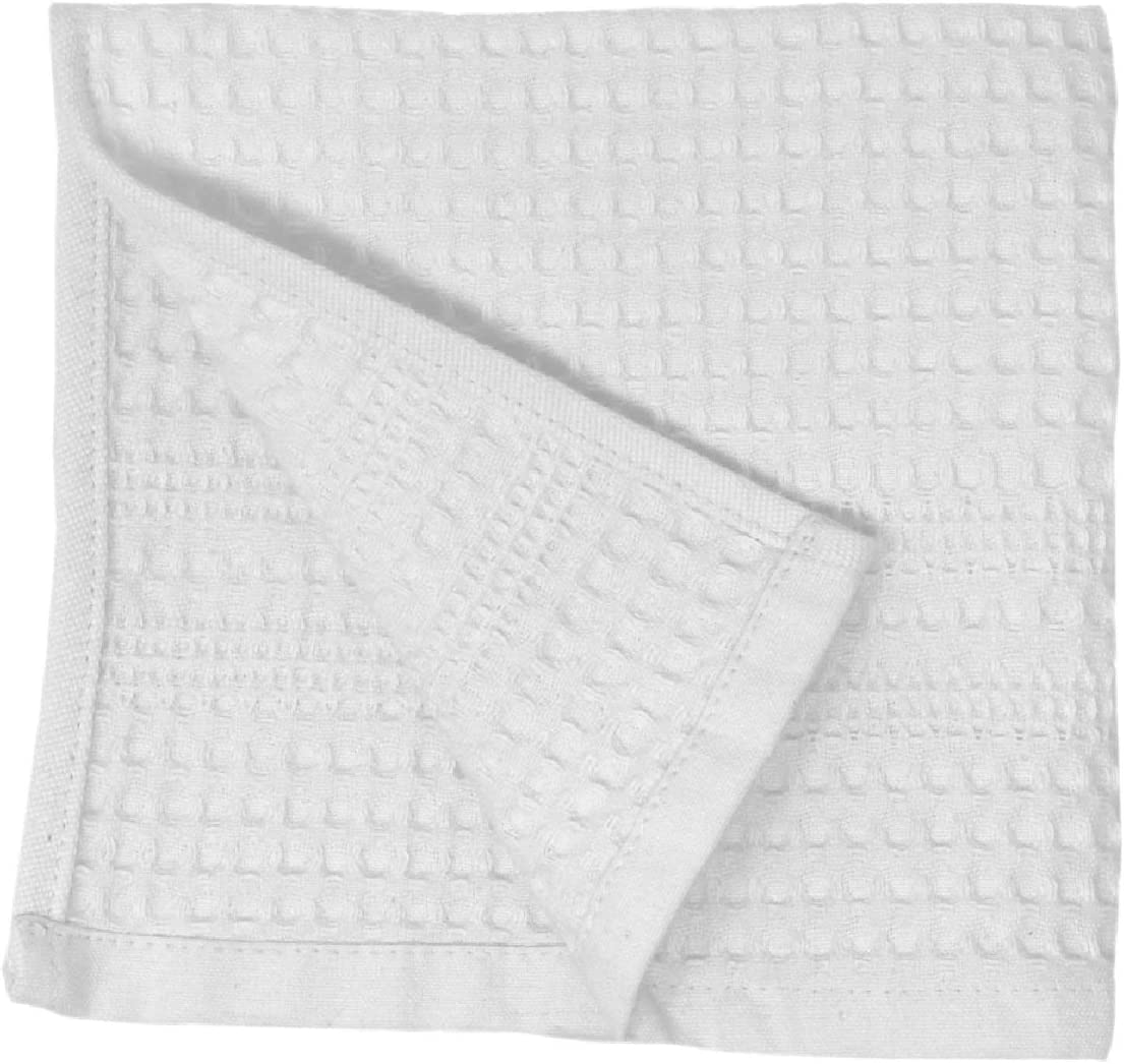Gilden Tree Waffle Towel Quick Dry Thin Exfoliating Washcloths for Face Body Classic Style (White)