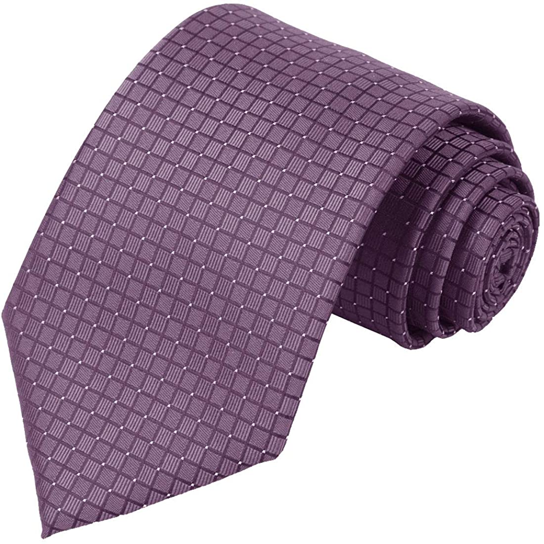 KissTies Mens Necktie Solid Color Checkered Ties For Men 