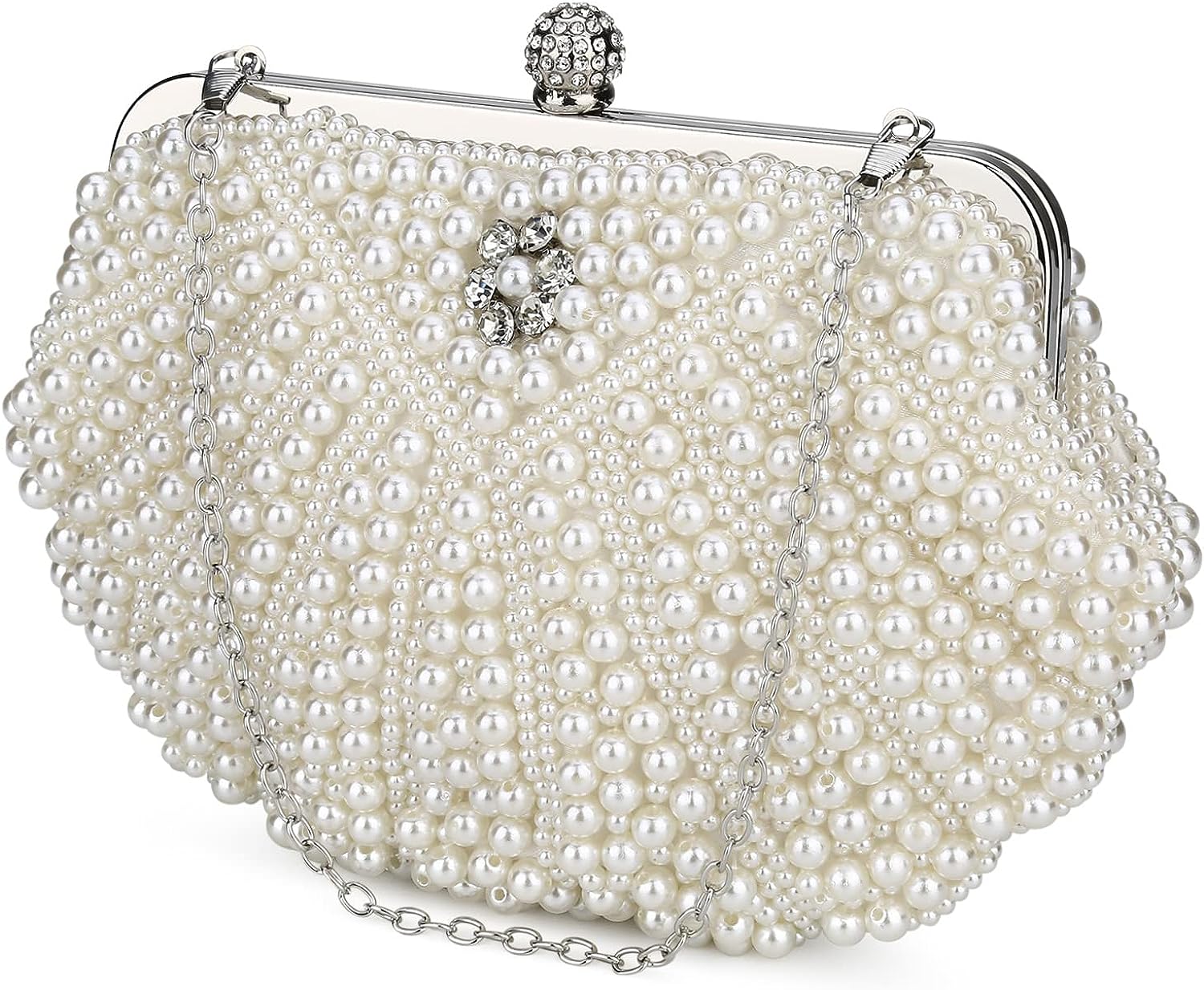 Ladies Pearl Clutch Handbag