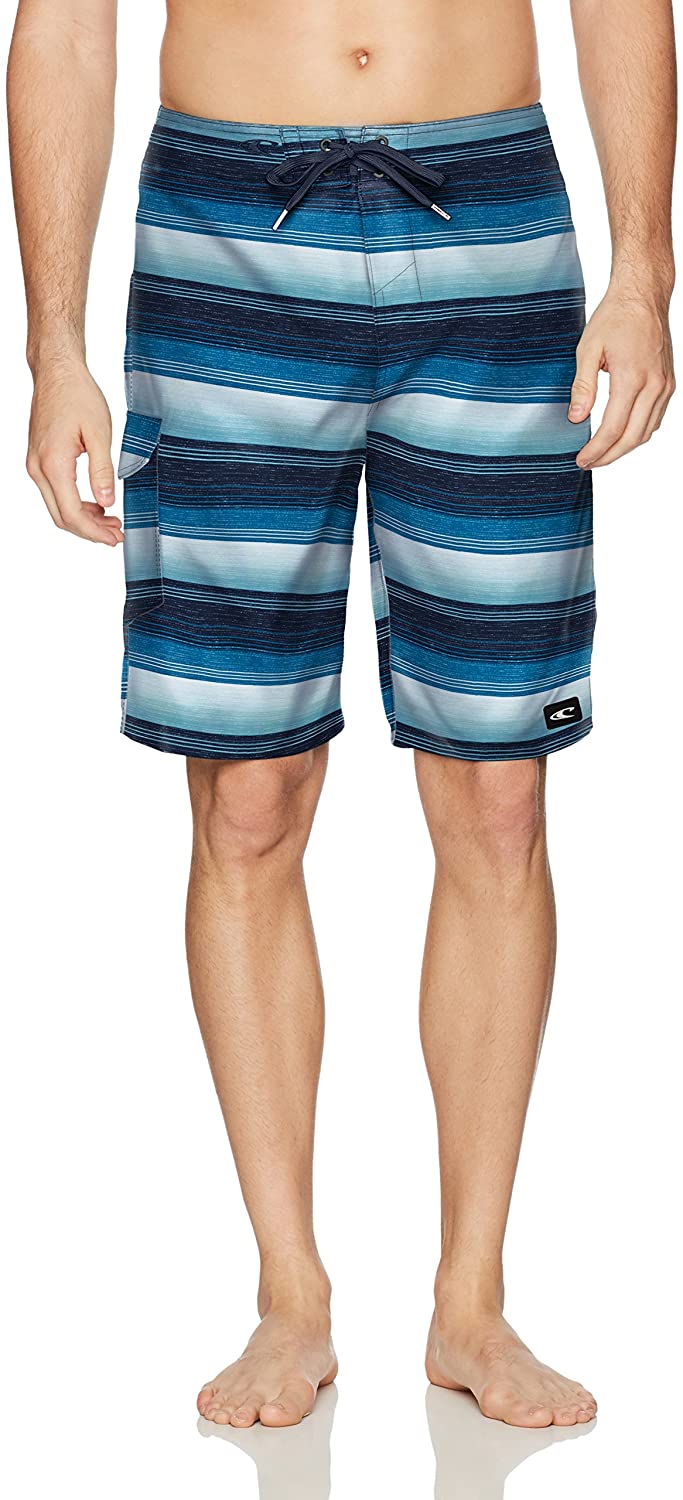 30 Turquoise Plaid ONeill Mens 21 Inch Outseam Ultrasuede Swim Boardshort 