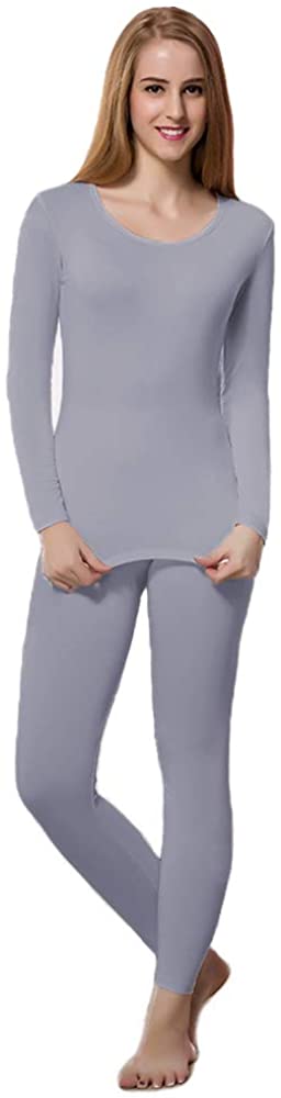 Women's Ultra Soft Thermal Underwear Long Johns Set Base Layer Skiing Winter Warm Top & Bottom