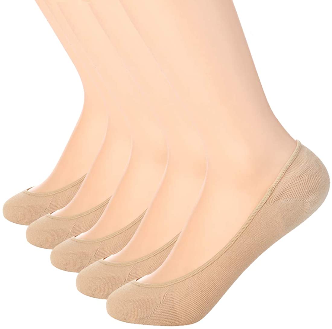 RIIQIICHY No Show Socks Women Low Cut Liner Non-Slip Thin Causal Line for Flats Boat Cotton 4 to 6 Pack 