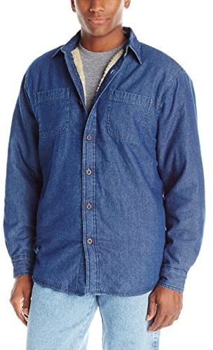 Wrangler Authentics Men's Long Sleeve Sherpa Lined Denim Shirt Jacket | eBay