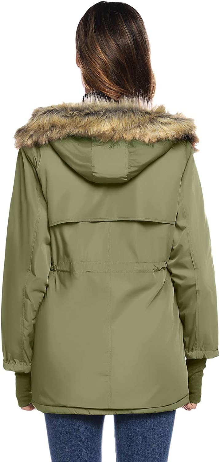 GRACE KARIN Womens Hooded Fleece Line Coats Parkas Faux Fur Jackets ...