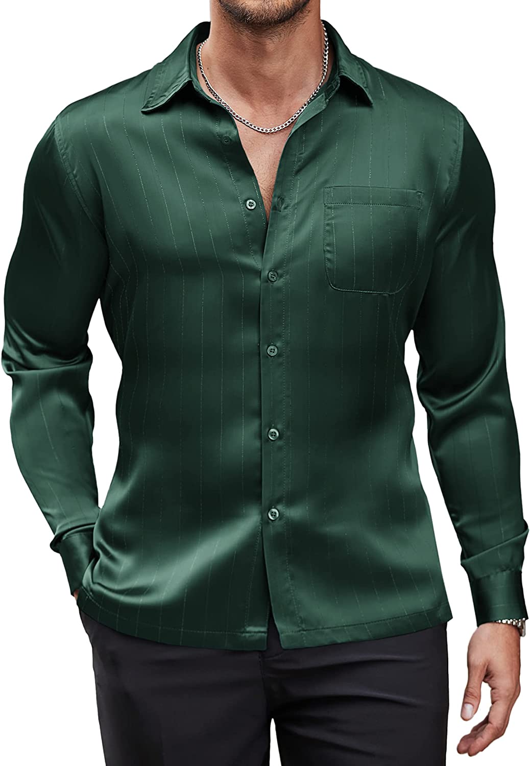 Silksilky Long Sleeve Buttons Up Shirt for Mens Silk Button Up Shirt –  CA-SILKSILKY