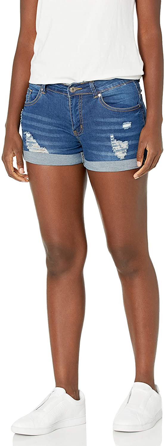 Govc Women Casual Summer Mid Waist Stretchy Denim Jean Shorts