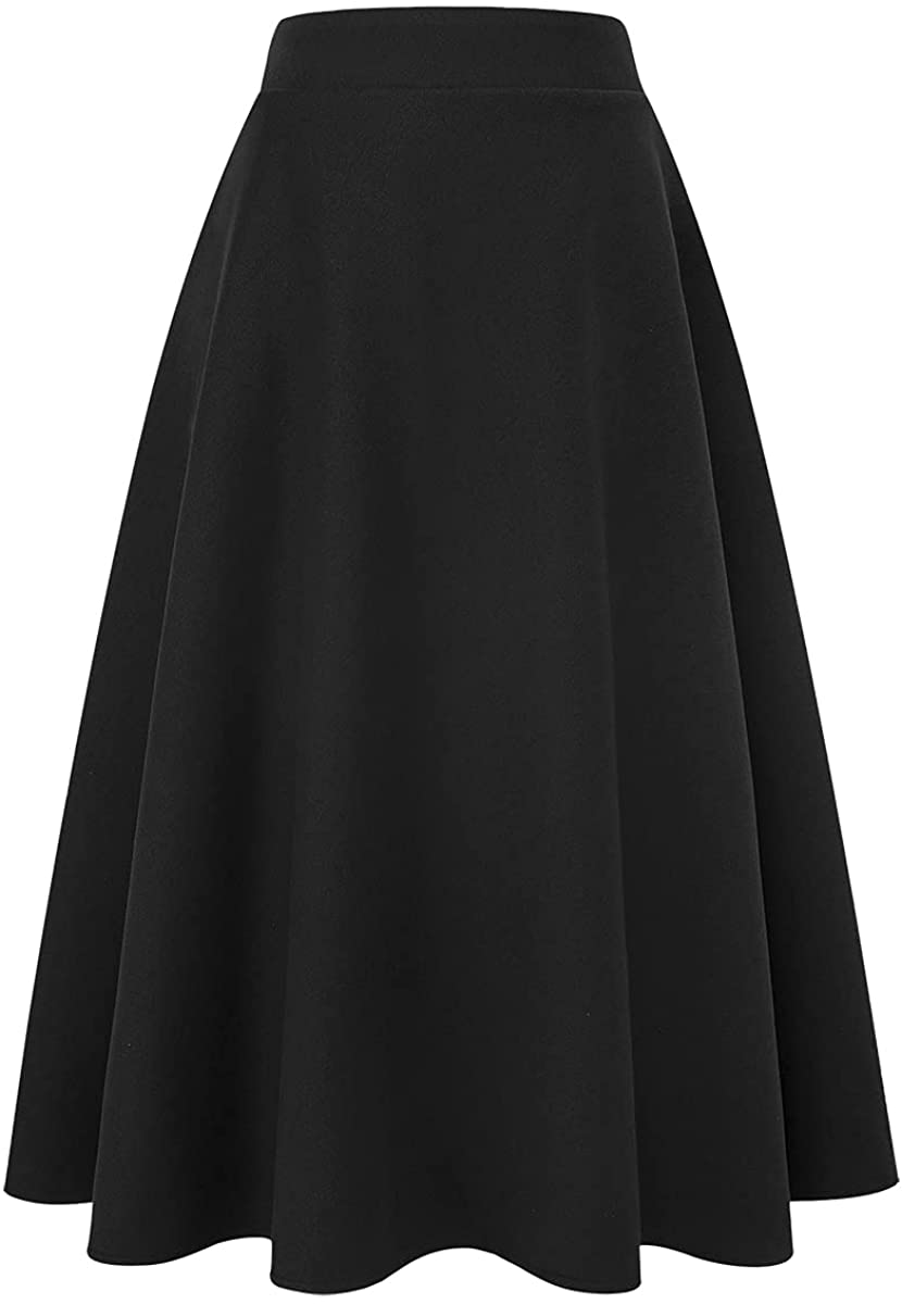Winter Women's A-Line Skirt Fashion High Waist Thick Warm Stretch A-Line  Maxi Skirt Black (76CM) Mid S : : Clothing, Shoes & Accessories