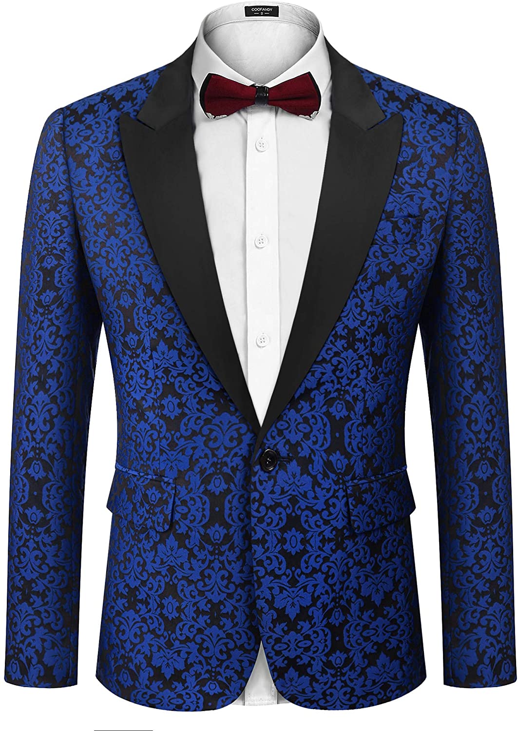 COOFANDY Men Floral Blazer Suit Jacket Dinner Party Prom Wedding ...