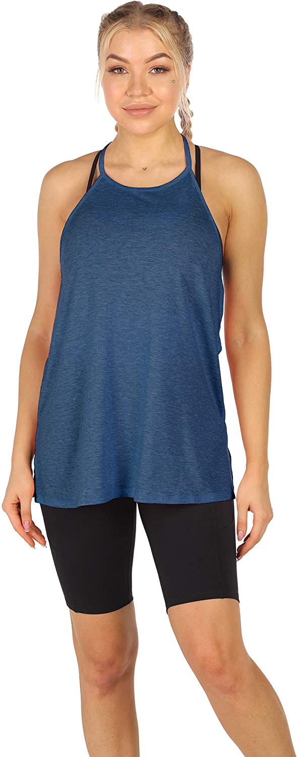 icyzone Workout Tank Tops for Women - High Neck Running Muscle Tank Exercise Gym | eBay