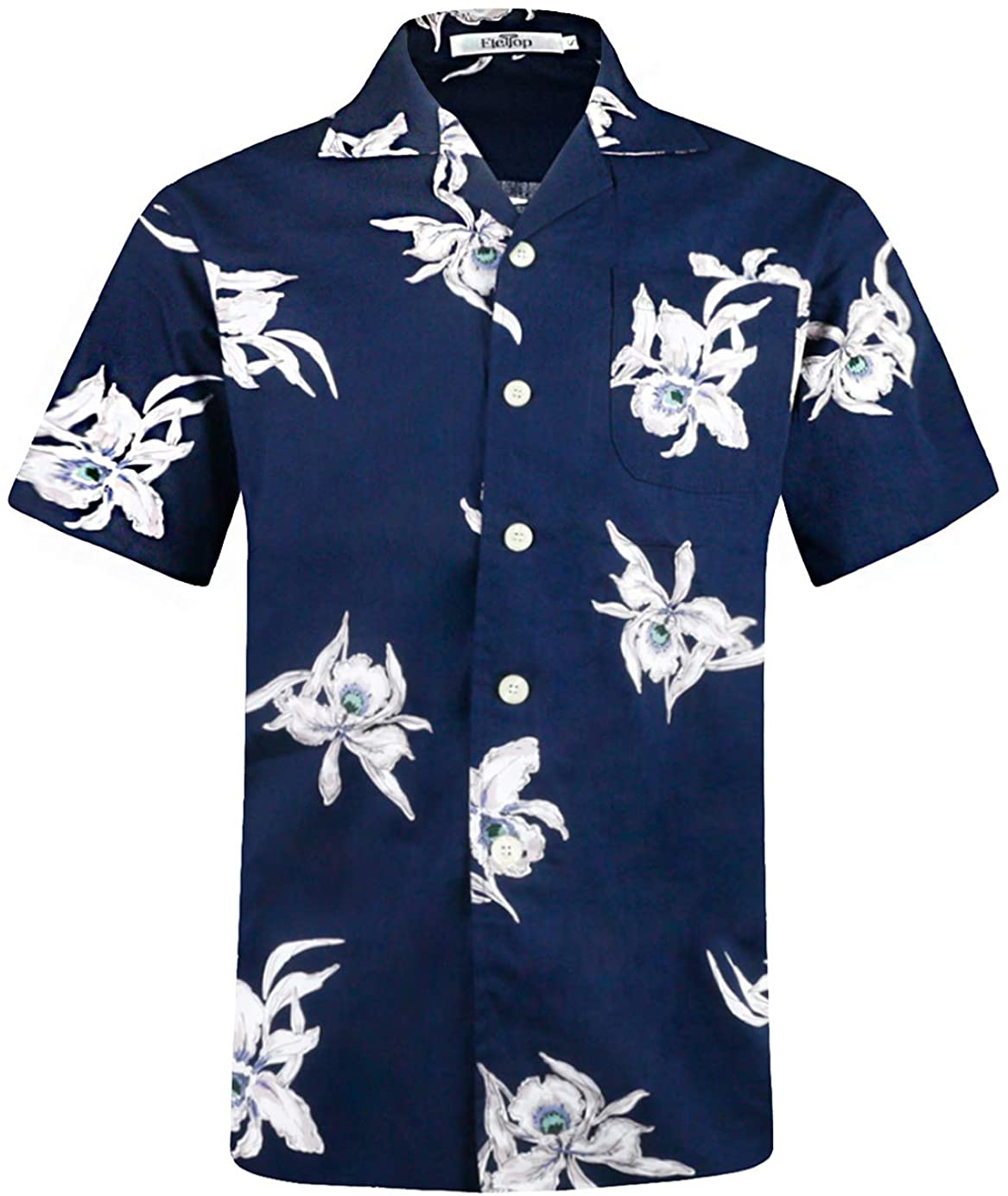 TopLLC Men's Hawaiian Shirt Quick Dry Tropical Aloha Shirts Short Sleeve  Beach Holiday Casual Shirts Plaid Shirt Men 