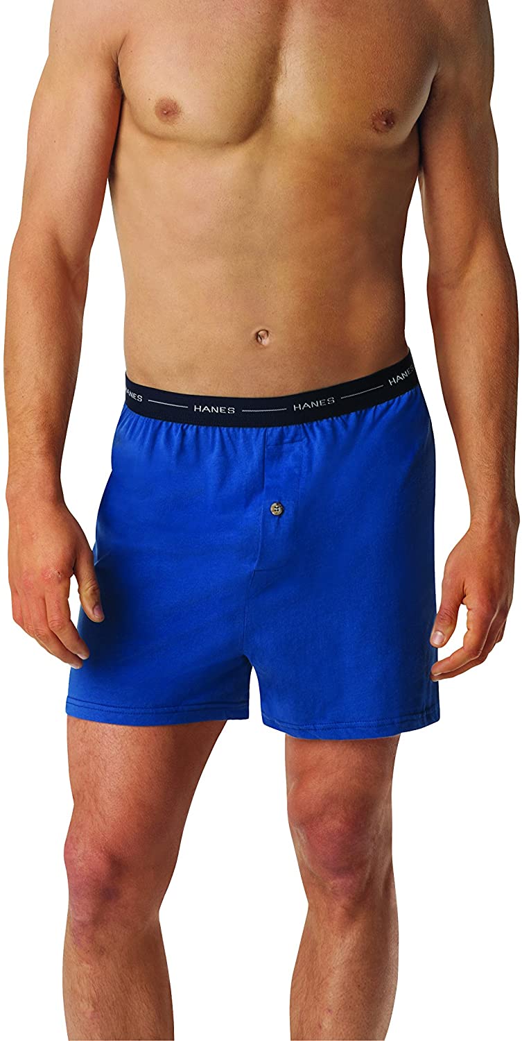 Hanes Men's 5-Pack Exposed Waistband Knit Boxers | eBay