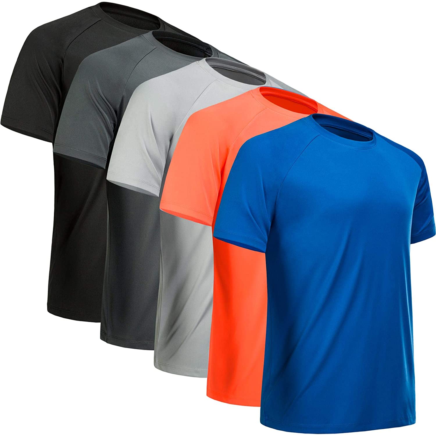 MCPORO Workout Shirts for Men Short Sleeve Quick Dry Athletic Gym ...