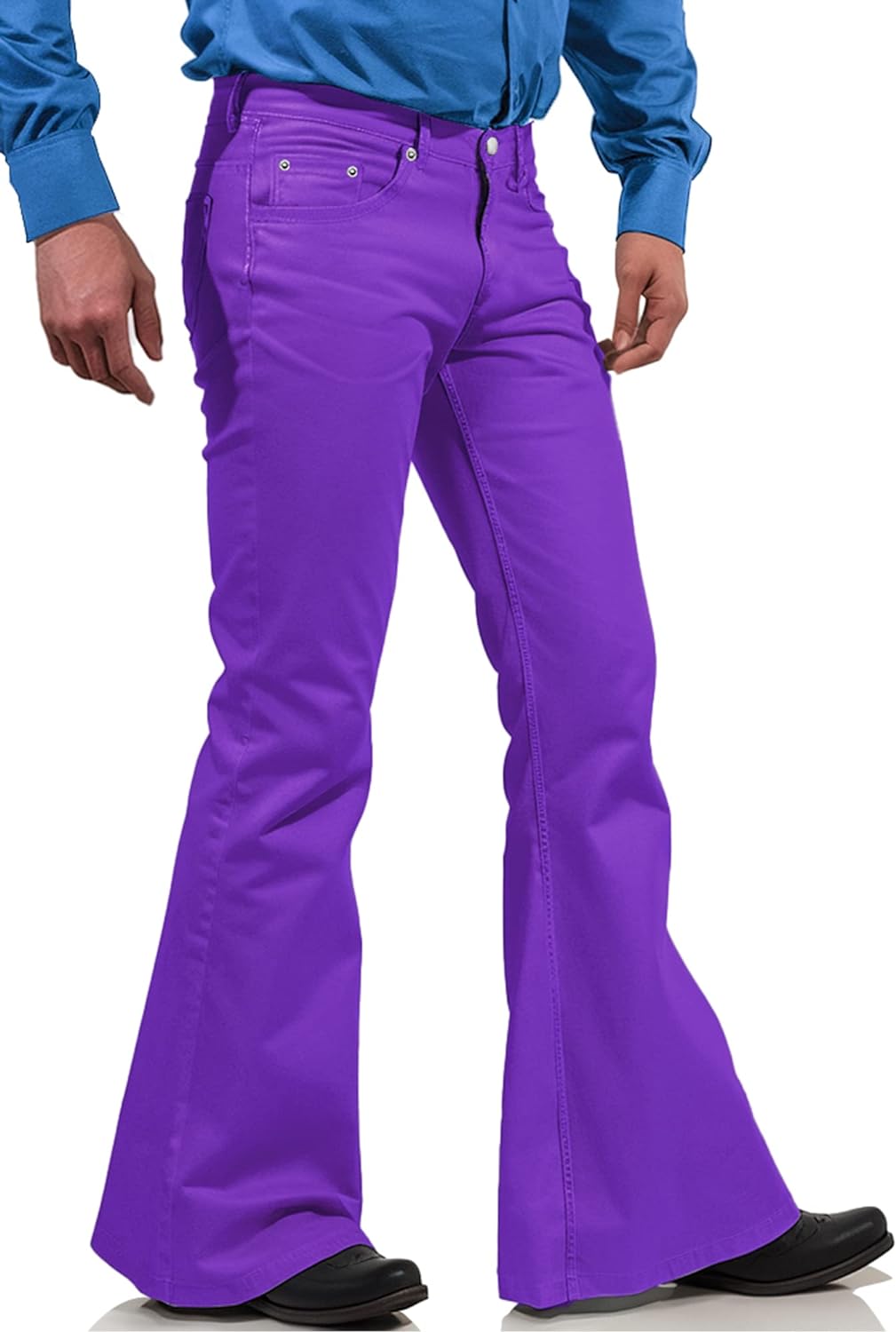  70s Disco Pants For Men,Mens Bell Bottom Jeans Pants,60s 70s  Bell Bottoms Vintage Denim Pants Jeans For Men Wine Red