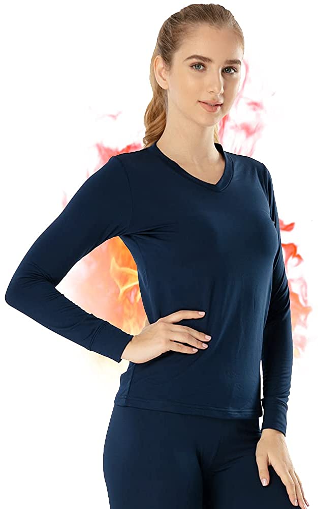 Subuteay Womens Thermal Tops Fleece Lined Shirt Long Sleeve Base Layer