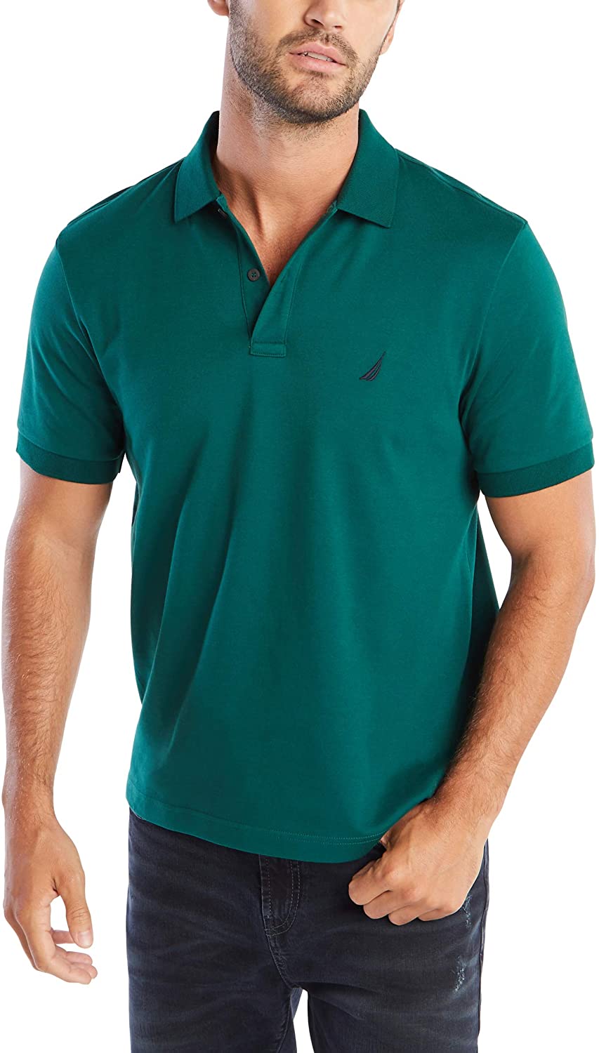 Nautica Men's Classic Fit Short Sleeve Solid Soft Cotton Polo Shirt | eBay