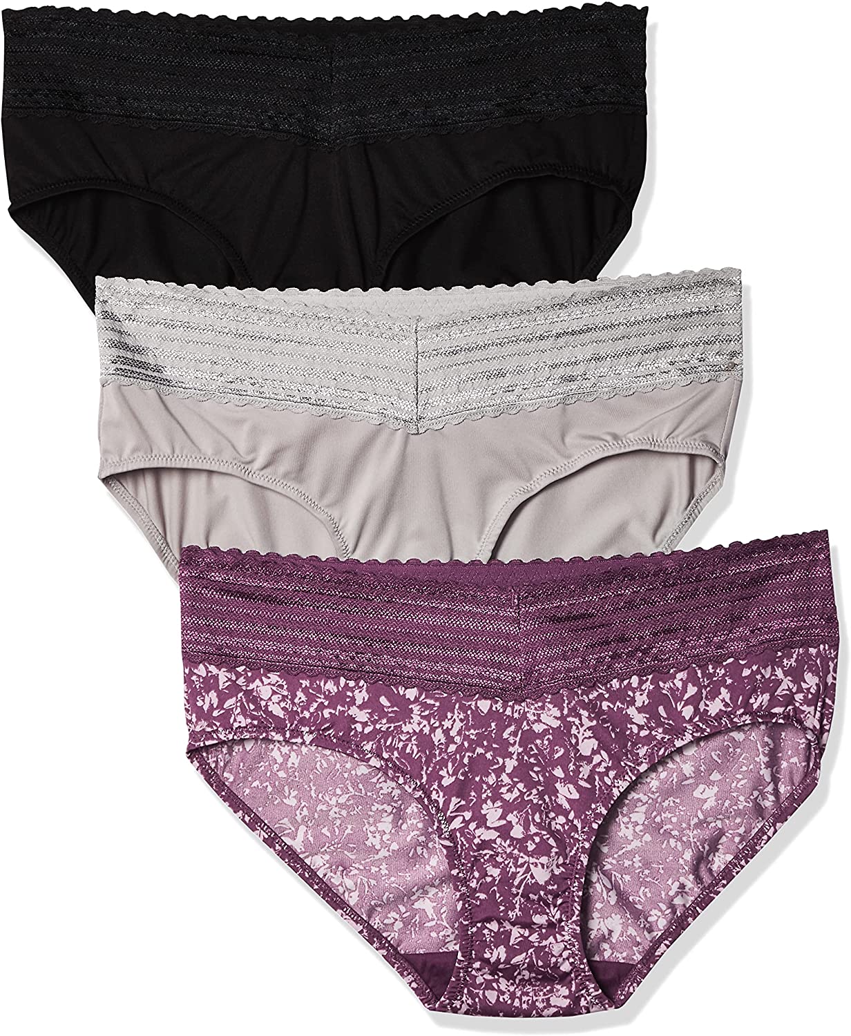 Buy Secret Treasures Intimates Women's 3pk All Lace Hipster Panties (Lilac,  Hot Pink, Navy, Large (7)) at