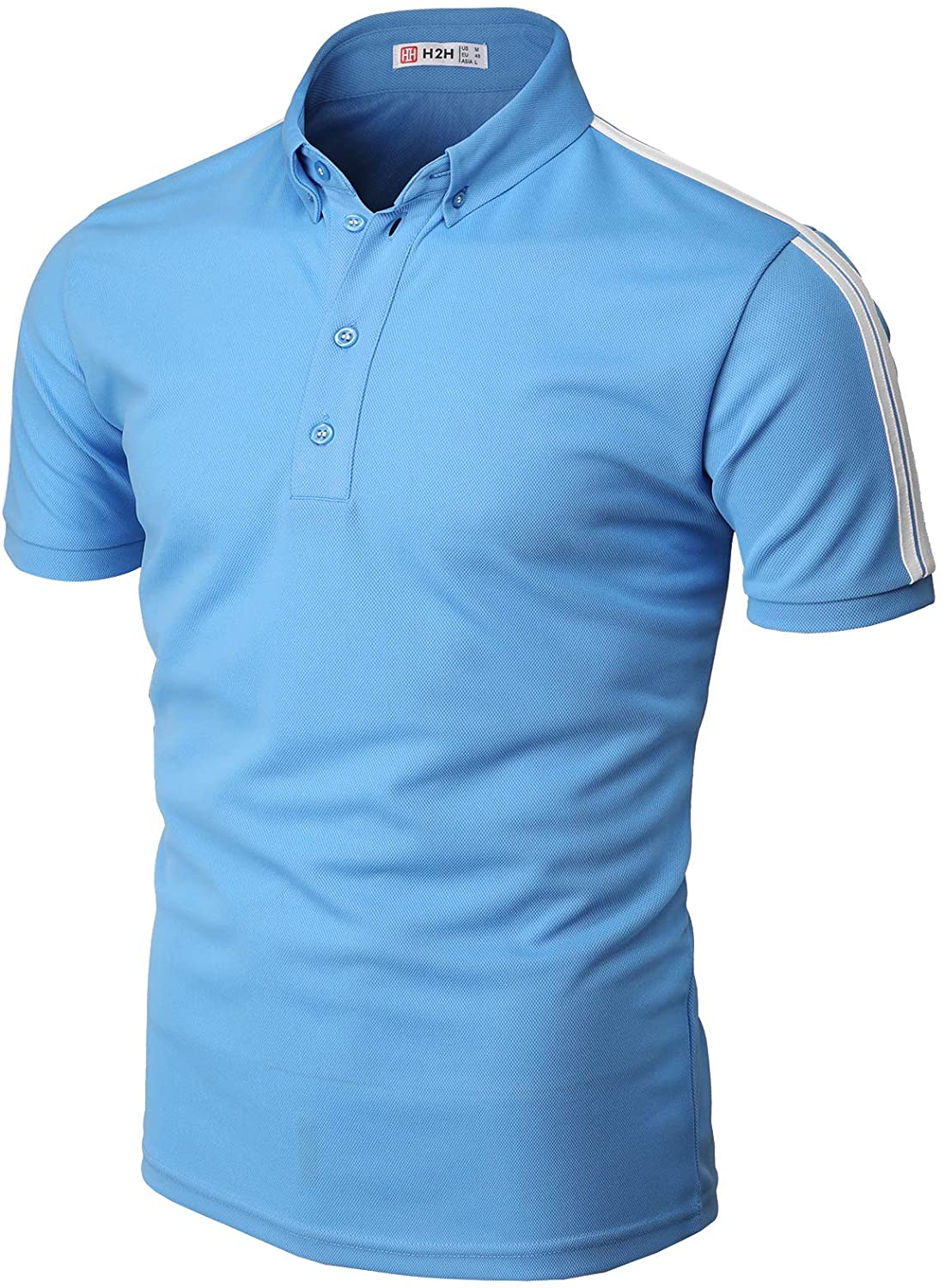 H2H Mens Casual Slim Fit Polo Shirts Short Sleeve Solid Various Styles