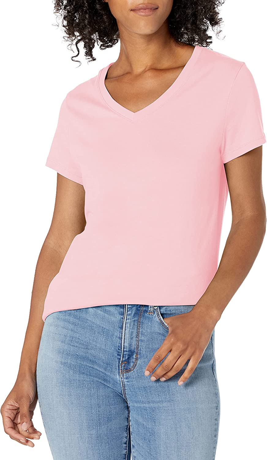 Flowy V Blouse-Baby Pink Small