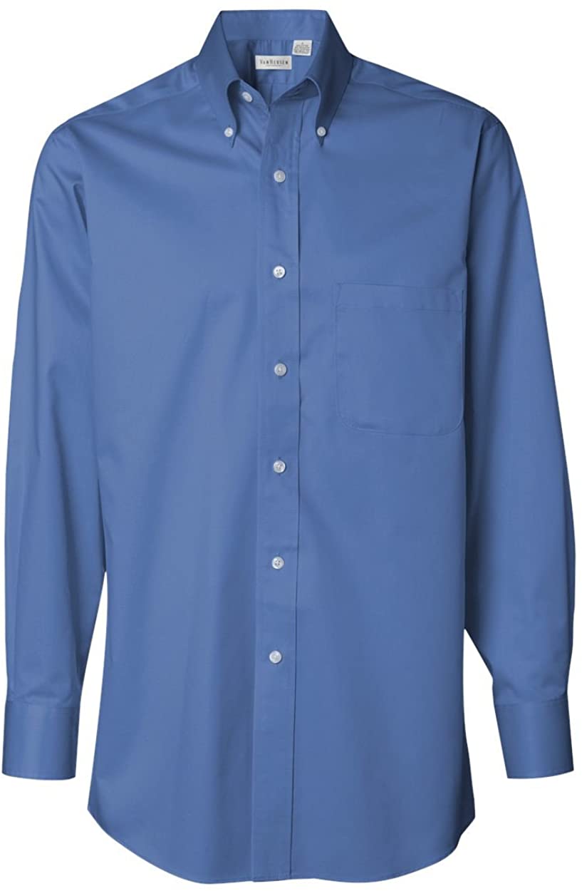 Van Heusen Men's Regular Fit Twill Solid Button Down Collar Dress Shirt |  eBay