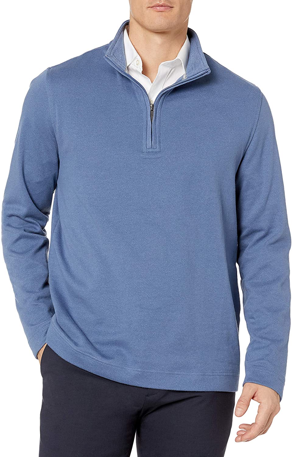 Geoffrey Beene Mens Big and Tall Long Sleeve Stretch Twill 1/4 Zip Pullover 