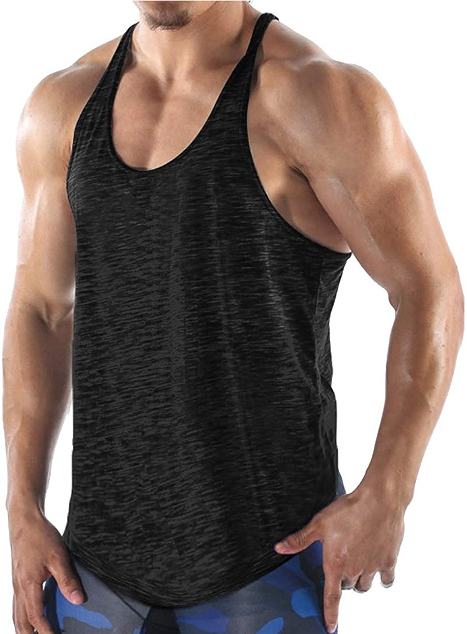 COOFANDY Mens 3 Pack Gym Tank Tops Y-Back Workout Muscle Tee Fitness Bodybuilding T Shirts
