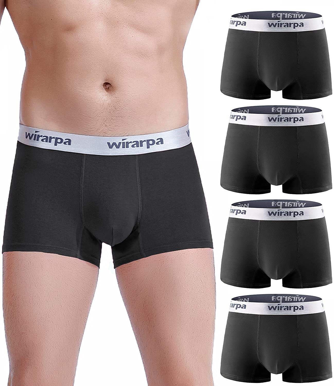 wirarpa Mens Trunks Underwear Cotton Boxer Briefs Short Leg Comfortable  Underpan