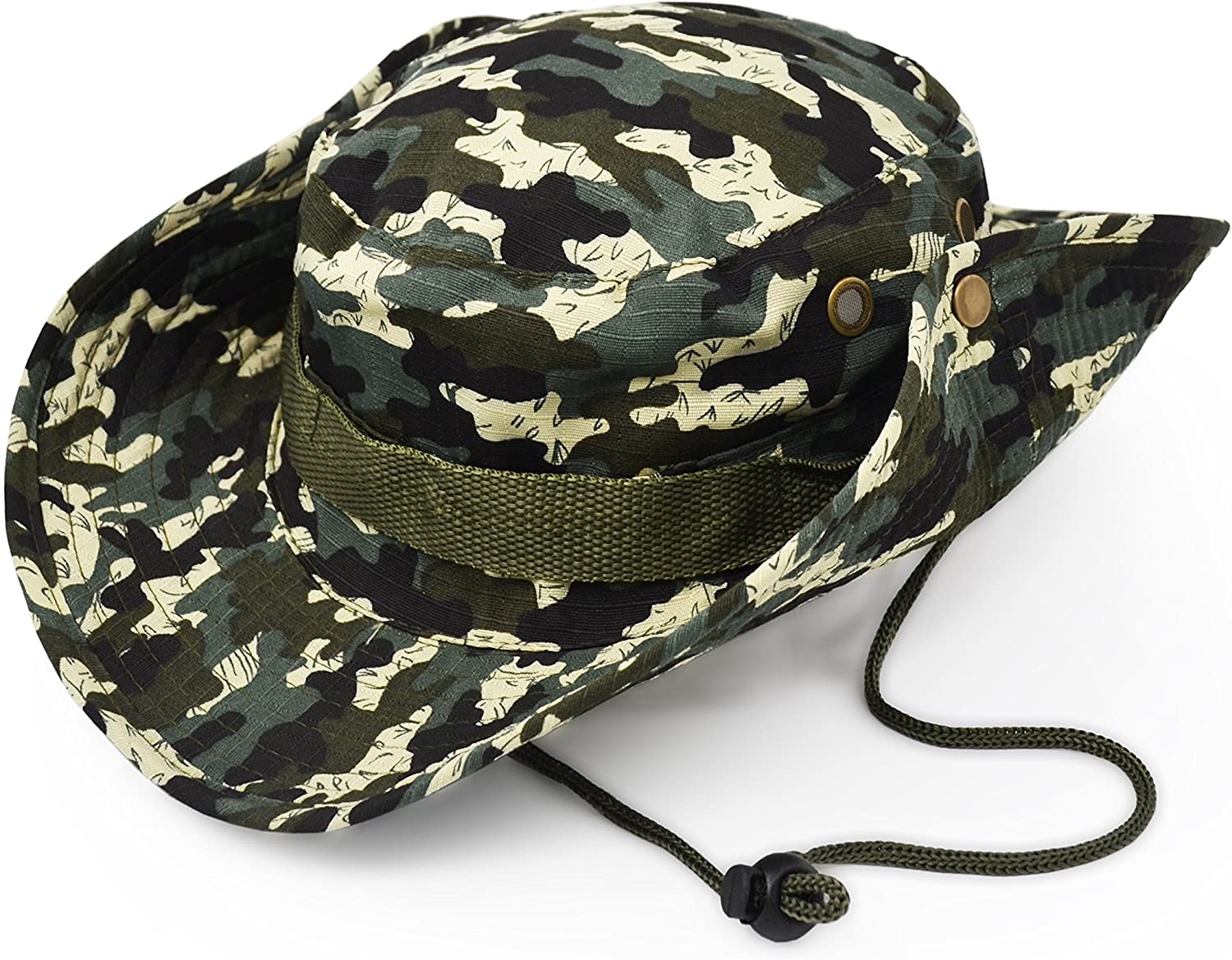 Outdoor Wide Brim Sun Protect Hat, Double Layer Classic US Combat